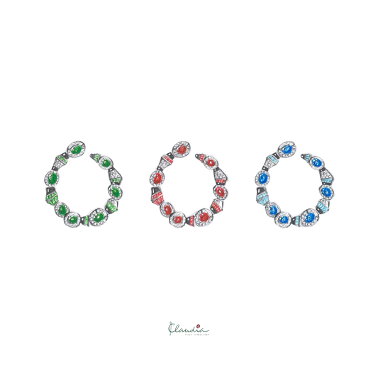 Gatsby Ruby Hoop Earrings