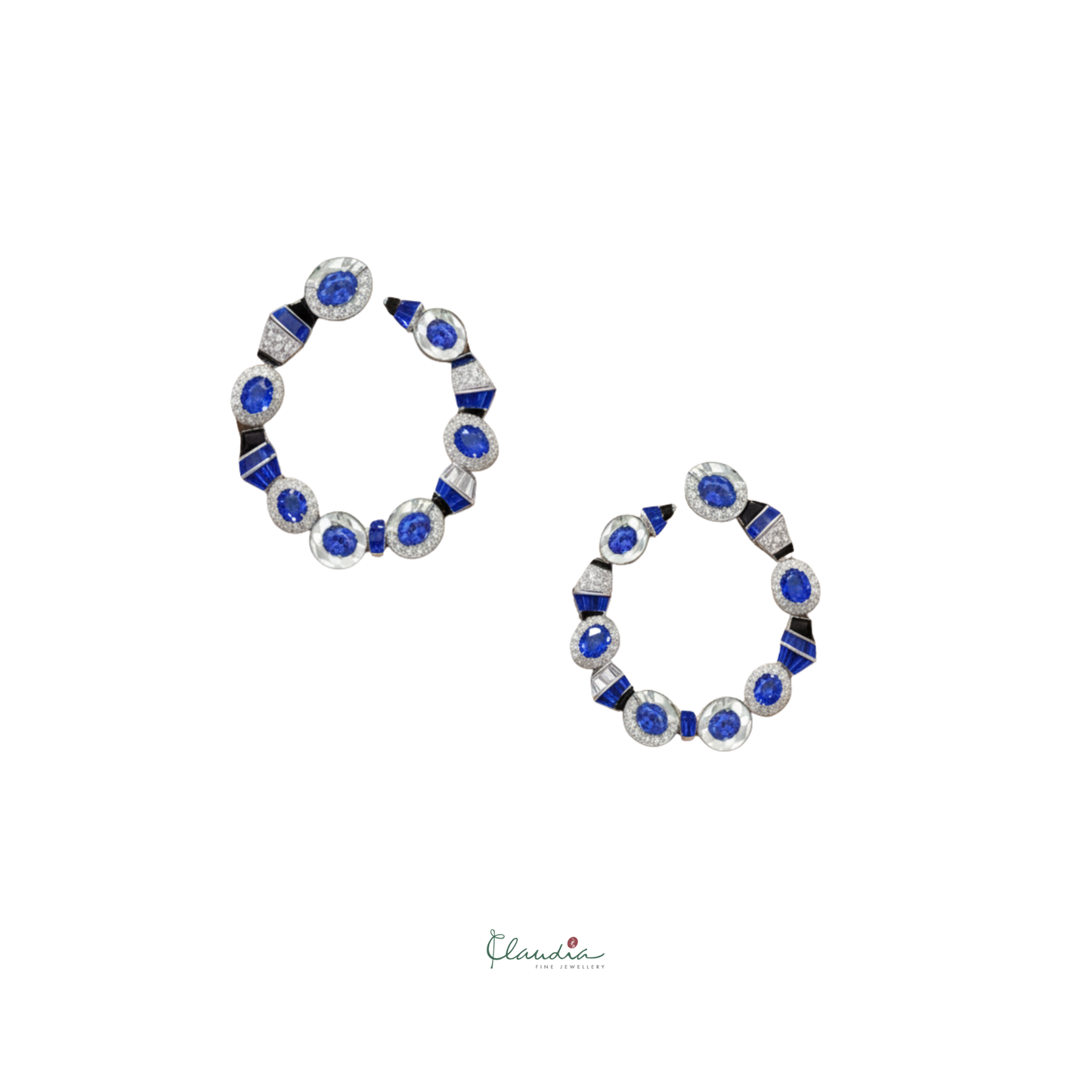 Gatsby Ruby Hoop Earrings