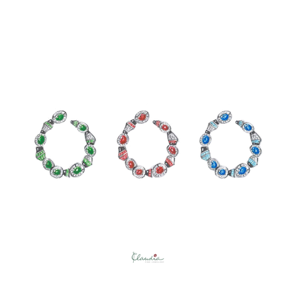 Gatsby Ruby Hoop Earrings