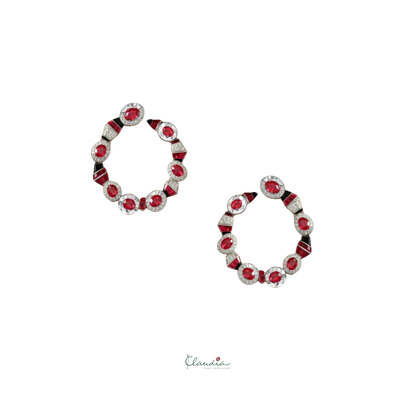 Gatsby Ruby Hoop Earrings