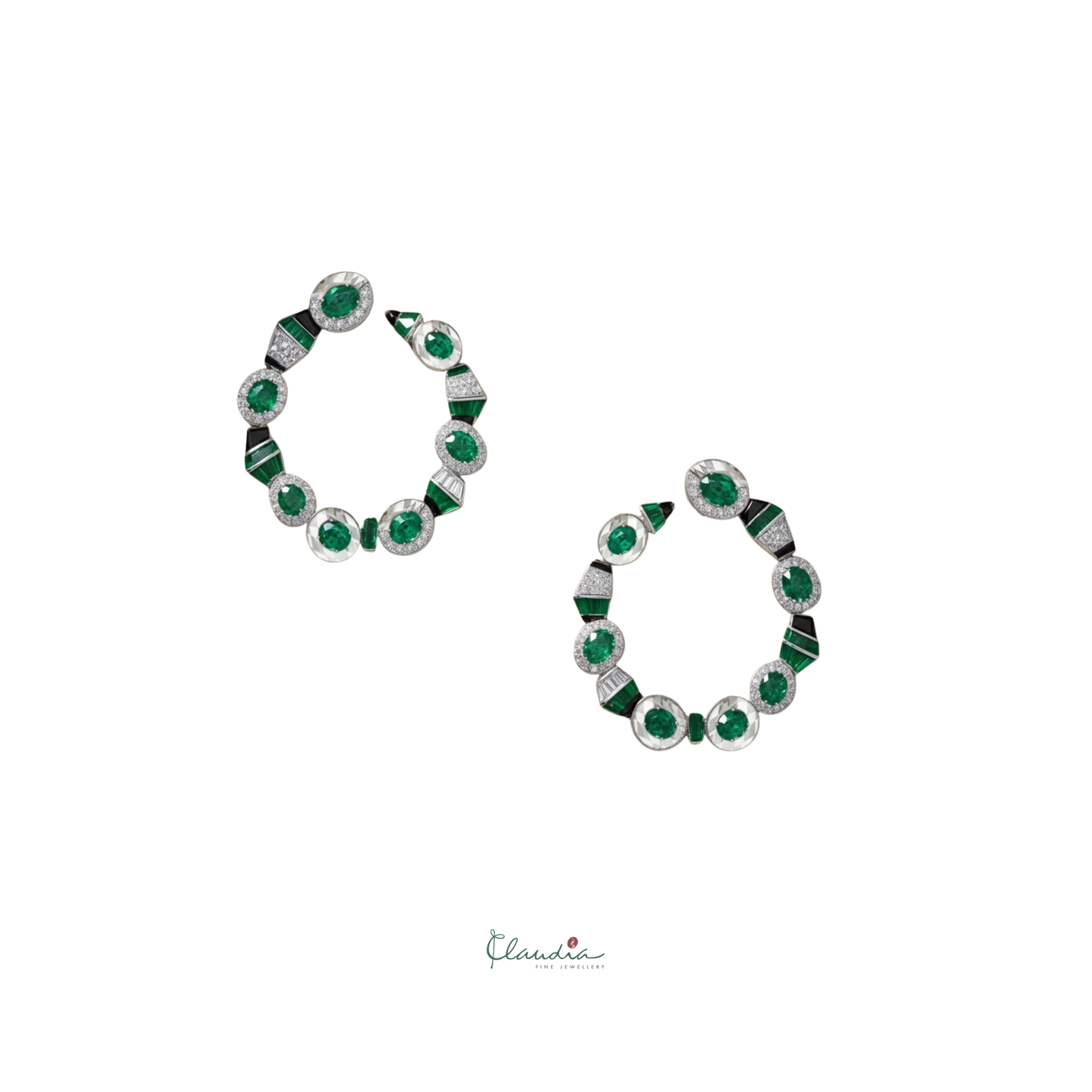 Gatsby Ruby Hoop Earrings