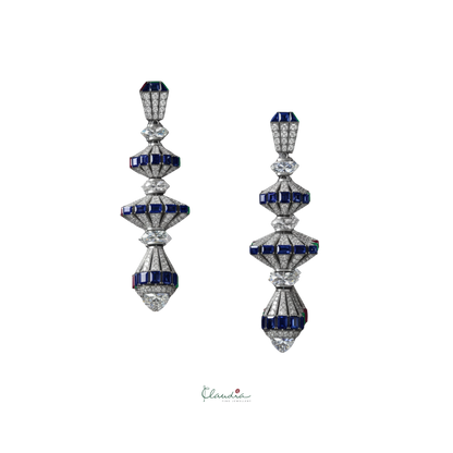 Lantern Emerald and Diamond Earrings