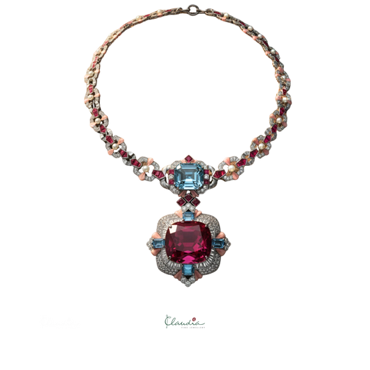Crown Jewels Inspired Rubellite Necklace