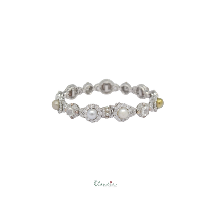 Natural Pearl and Diamonds Bracelet