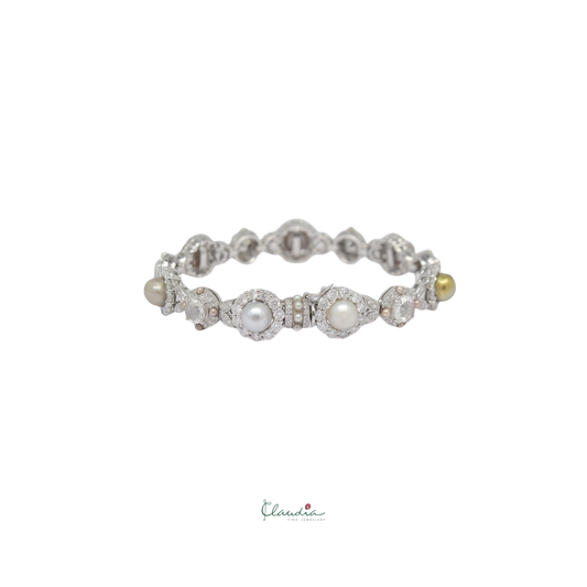 Natural Pearl and Diamonds Bracelet