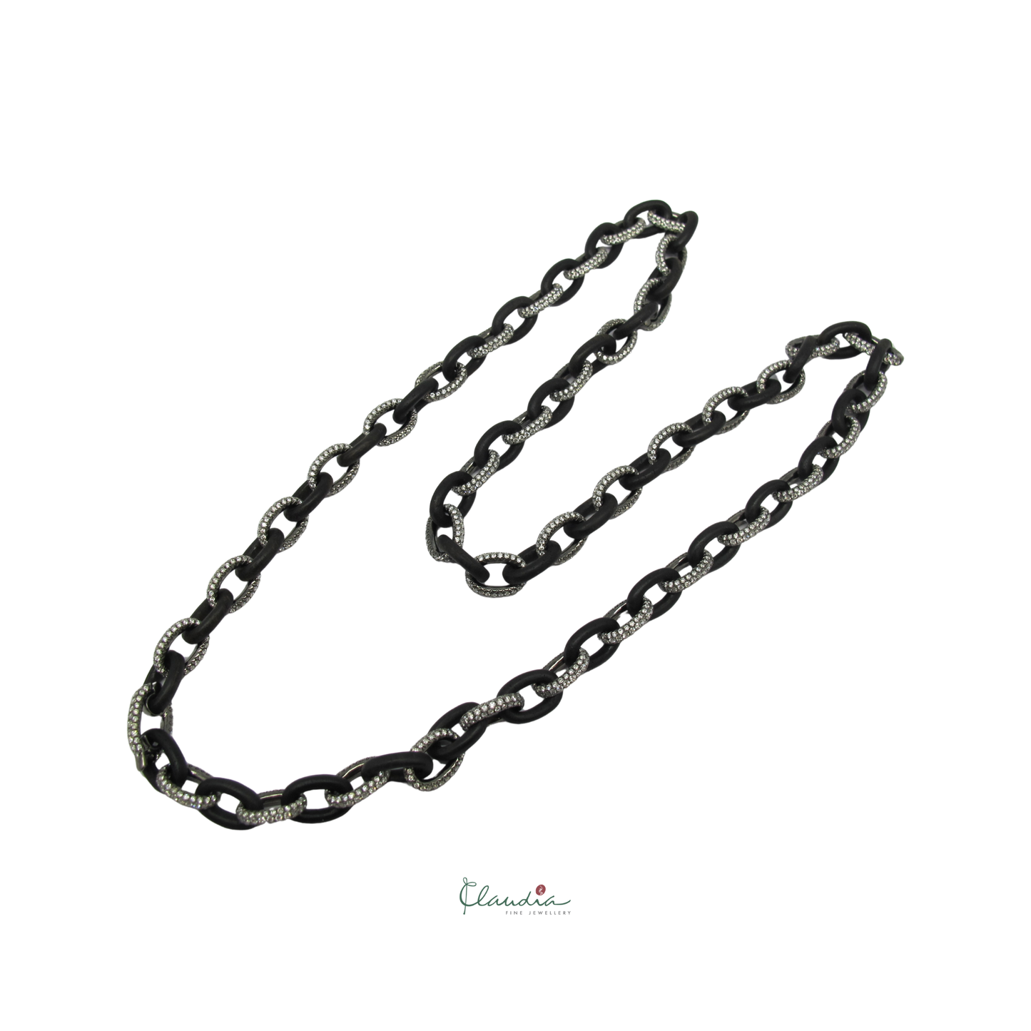 Rosewood and Diamond White Gold Necklace