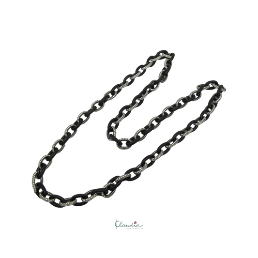 Rosewood and Diamond White Gold Necklace