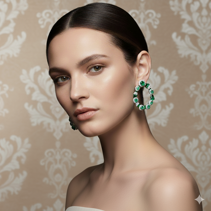 Gatsby Ruby Hoop Earrings